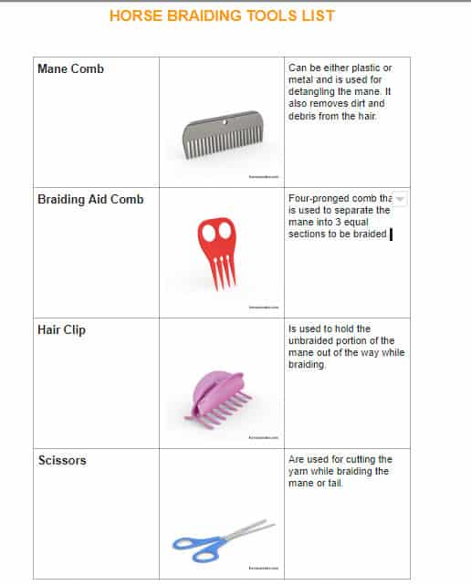 Braiding Tools List